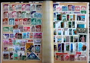 Wordwide Stamp Collection Lot 1000 MNH, MH, Used Vintage Stock Book Album