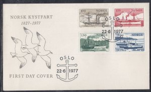 Norway Scott 698-701 FDC - Coastal Vessels