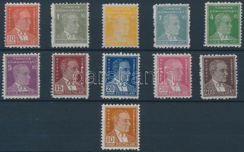 Turkey stamp Atatürk set perforation faults 1951 MNH Mi 1294-1304+1279 WS189650