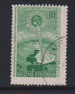 Finland    #332  used  1955  centenary telegraph  10m