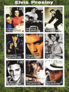 Tajikistan 2000 ELVIS PRESLEY Sheet (9) Imperforated Mint (NH)