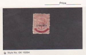 SOUTH AUSTRALIA Scott # 95 Specimen 1891 QV 5D ON 6D PERF 11.5 - 12.5