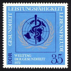 DDR Sc# 1365   35pf World Health Organization emblem  MNH