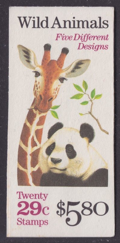 US 2705-2709 2709a BK202 Wild Animals 29c booklet 20 MNH 1992