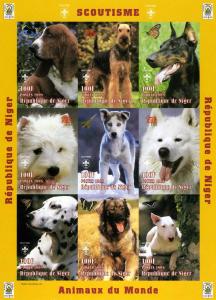 Niger 1998 DOGS SCOUTING Sheet Imperforated Mint (NH)