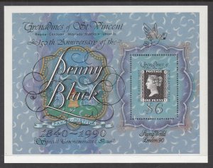 St Vincent Grenadines 698 Penny Black Souvenir Sheet MNH VF