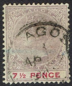 LAGOS 1887 QV 71/2D USED