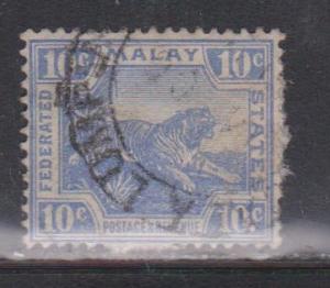 FEDERATED MALAY STATES Scott # 62 Used - Tiger