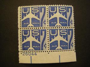 Scott C51, 7c Blue Jet Silhouette, PB4 #26044 LL, MNH Airmail Beauty