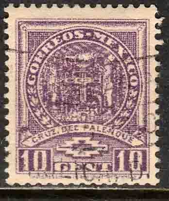 MEXICO 733, 10¢ PALENQUE CROSS. USED. F-VF. (593)