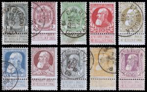 Belgium Scott 82-91 (1905-11) Used/Mint H F-VF Complete Set, CV $72.20 B