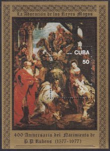 Sc# C265 Cuba 1978 Rubens' 400th b-day airmail souvenir sheet MNH CV: $4.00