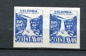 Colombia 1945 Sc C138 30c blue Imperf Pair  MNH 9503
