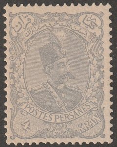 Persia, stamp, Scott#116, mint, hinged,  4kr,  grey