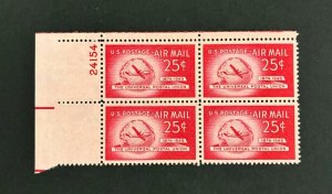 US #C44 Mint XF NH OG, UL Plate Block #24154. Fresh.  16996