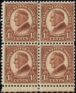 633 Mint,OG,HR/NH... Block of 4... SCV $8.60... Bottom pair are NH