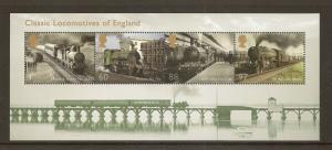 GB 2011 Classic Locomotives of England miniature sheet. MS3144 UM