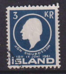 Iceland  #336  used  1961  Sigurdsson  3k