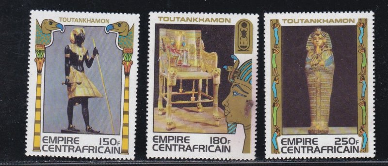 Central Africa # 354-356, King Tutankkhamon, No Gum, 1/3 Cat.