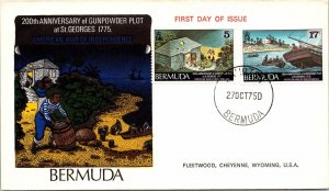 Bermuda FDC 1975 - 200th Anniversary Gunpower Plot St Georges - F28891