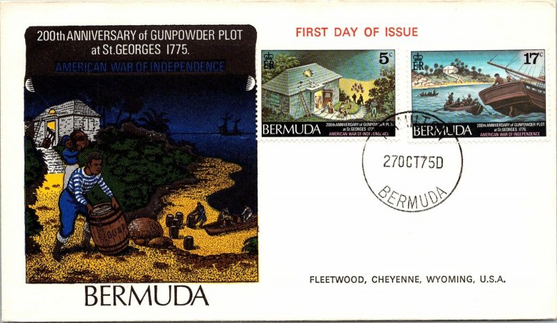 Bermuda FDC 1975 - 200th Anniversary Gunpower Plot St Georges - F28891