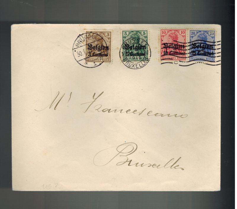 1915 Brussels Belgium Germany Occupation Cover 