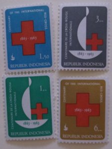 Indonesia 600-3 MNH Cat $1.00 Red Cross Topical Full Set