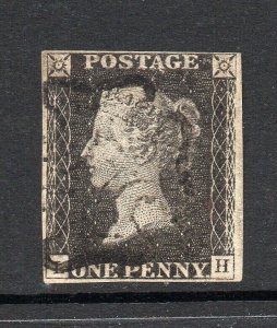 GB QV SG3 1d Greyish Black Plate 11 Fine Used  Cat £4,600 (2)