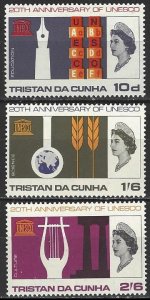 Tristan Da Cunha SC#101-103 UNESCO 20th Anniversary (1966) MNH