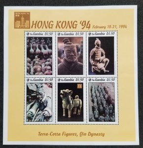 *FREE SHIP Gambia Qin Dynasty Chinese Terracotta 1994 (ms) MNH *Hong Kong '94