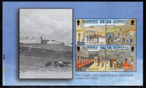 Alderney Sc 139c 1999 Fort Albert & Fort Tourgis stamp booklet pane of  mint NH