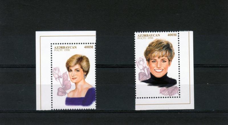 Azerbaijan 1998 Princess Diana set (2) Perforated Mint (NH)