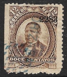 MEXICO 1882 10c Brown Thin Paper w 2283 Orizava Control Issue Sc 136 Used