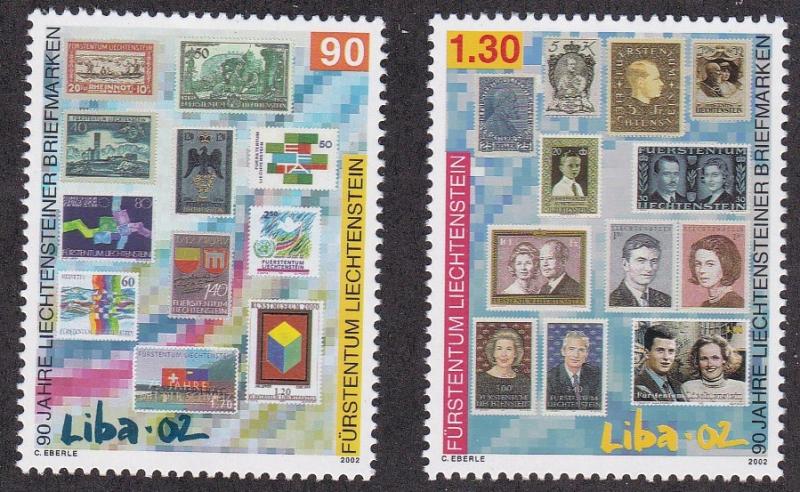 Liechtenstein # 1237-1238, Liba 02, STamp on Stamp. NH, 1/2 Cat.