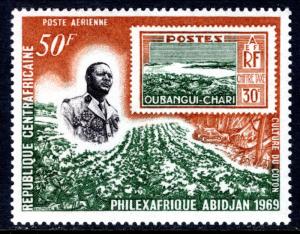Central African Republic C65 Stamp on Stamp MNH VF