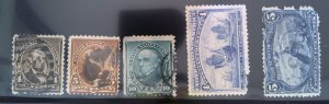 Scott# 222,223,226,233,288 - Damaged Fillers - 1890 to 1898