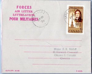 Canada 6c Brock 1970 CFPO-5047, Decimomannu, Italy Forces Air Letter to Ottaw...