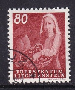 Liechtenstein  #256  cancelled  1951  woman with potatoes  80rp