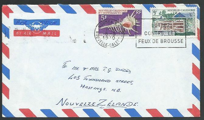 NEW CALEDONIA 1970 airmail cover Noumea to New Zealand.....................58669