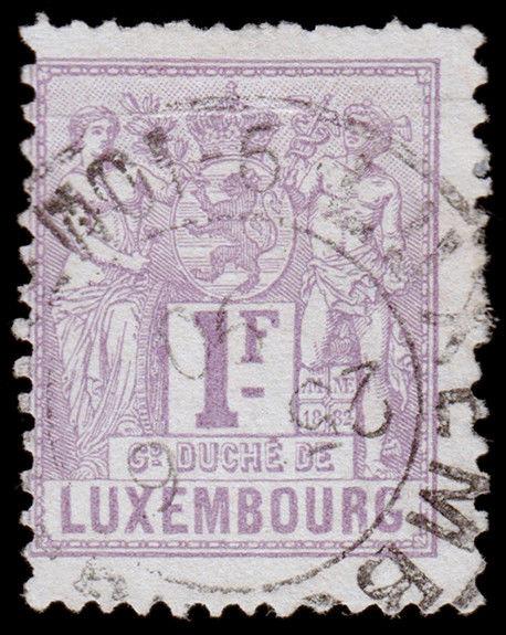 Luxembourg Scott 58 (1882) Used H F, CV $24.00 C