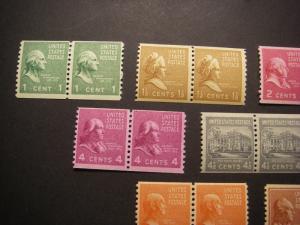 PREXIE COIL PAIRS COMPLETE, Scott 839 - 851, MNH, Nice Group