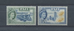 Fiji QEII 1/6d and 5/ unmounted mint NH