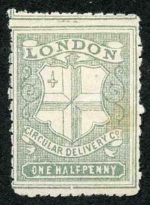 Circular Delivery SGCD32 London 1/2d greenish grey mint