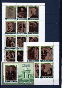 AJMAN 1971 FAMOUS PEOPLE/CHARLES DE GAULLE 2 SETS OF 16 STAMPS & 2 S/S MNH