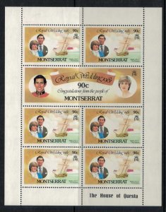 Montserrat #465-70* NH 3 Full Sheets  CV $19.55 Charles & Lady Di royal wedding