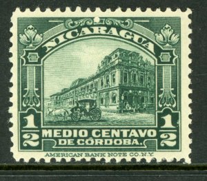 Nicaragua 1922 (??) Cathedral ½¢ Dark Green  MNH M492