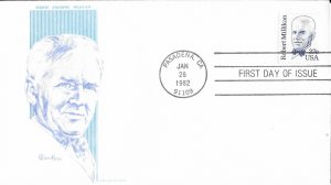 1982 FDC, #1866, 37c Robert Millikan, 2 diff. cachets