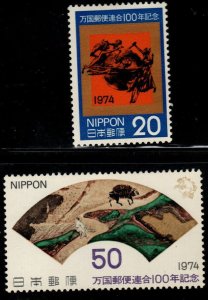JAPAN  Scott 1184-1185 MH* UPU stamp set