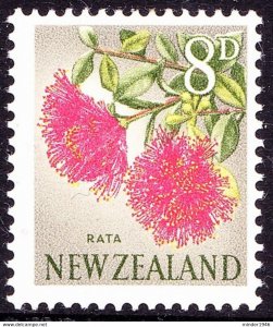 NEW ZEALAND 1960 8d Rose-Red, Yellow, Green & Grey- Rata SG789 MH