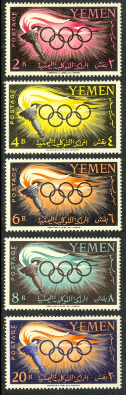 YEMEN 1960 ROME OLYMPICS Set Sc 98-102 MLH